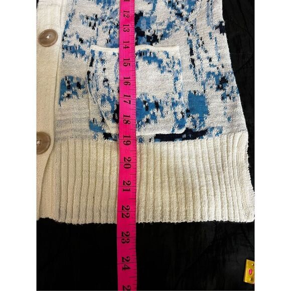 Nic+Zoe Top Womens Size Small Blue Multi Atlantic Pacific Button Cardigan NWT - Picture 9 of 11